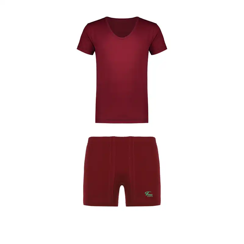 ست شورت و زیرپوش پسرانه مدل Z74 رنگ زرشکی