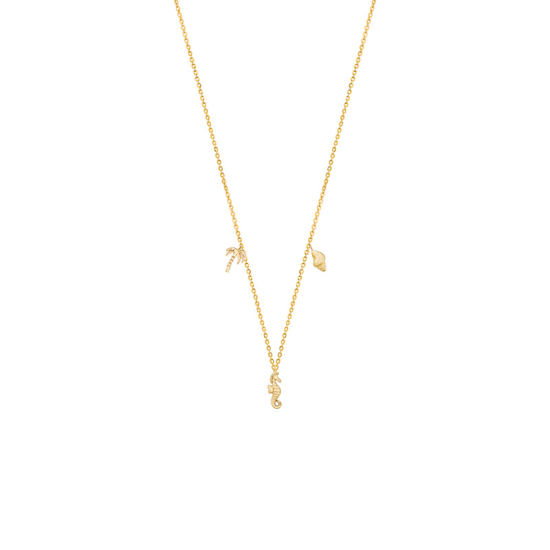 گردنبند طلا 18 عیار زنانه با زنجیر حلقه‌ای (فلامینگو) الی گالری مدل اقیانوس