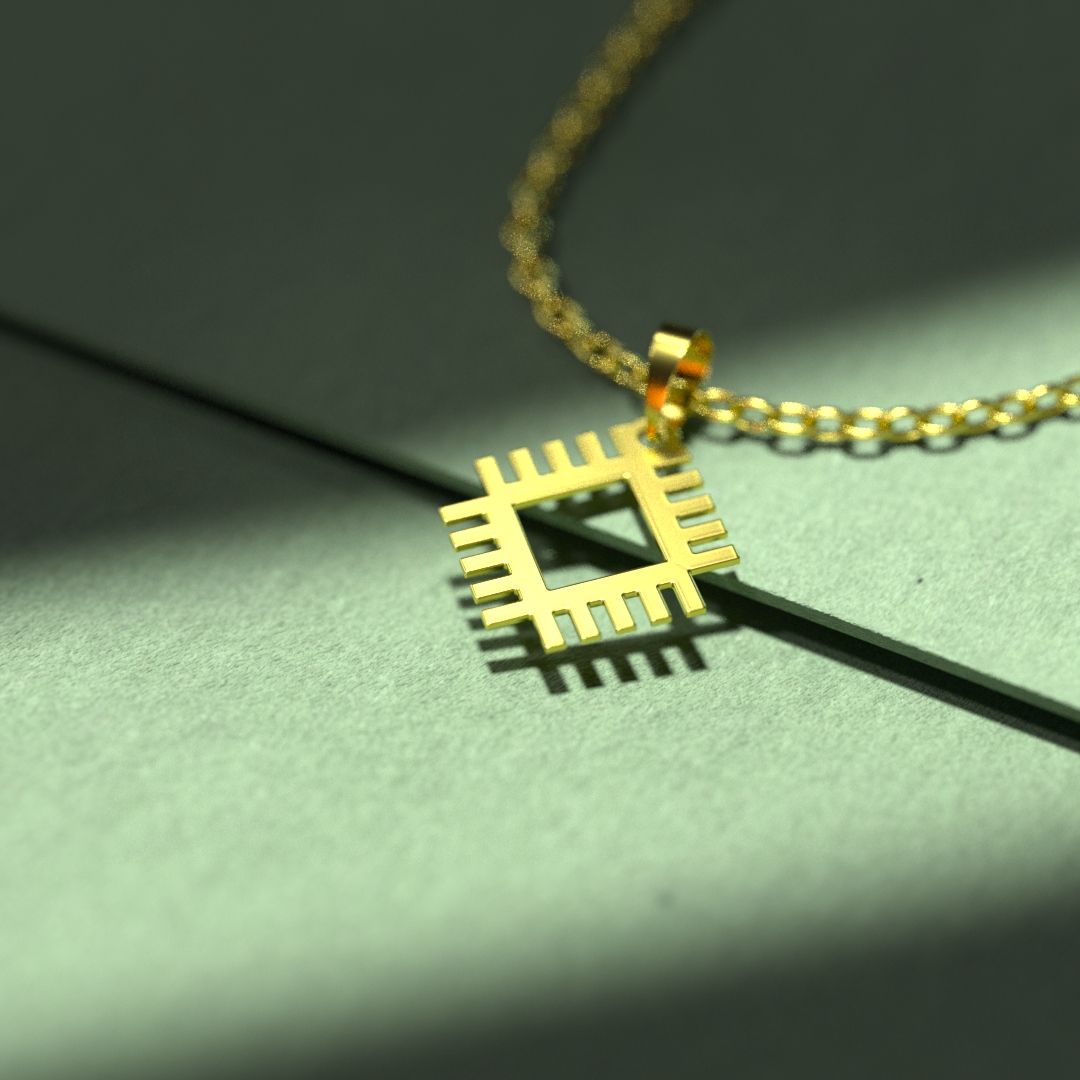 گردنبند طلا 18 عیار زنانه مدوپد مدل هندسی کد F3-1-1278 -  - 2