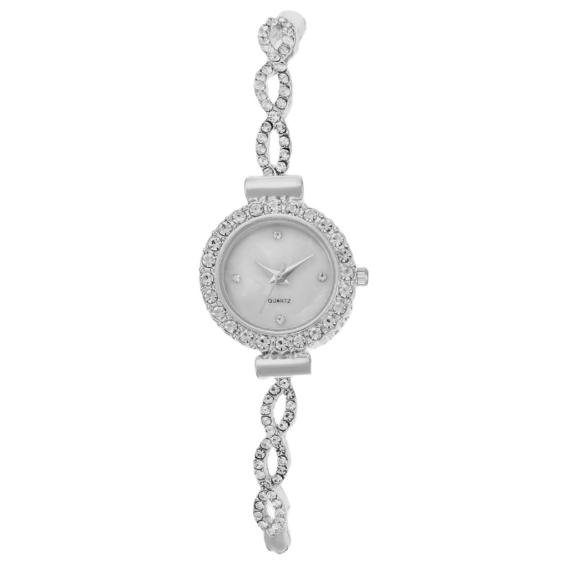 ساعت مچی عقربه ای زنانه مدل دور نگین بند کراواتی کد 1 ساعت مچی عقربه ای زنانه مدل دور نگین بند کراواتی کد 1