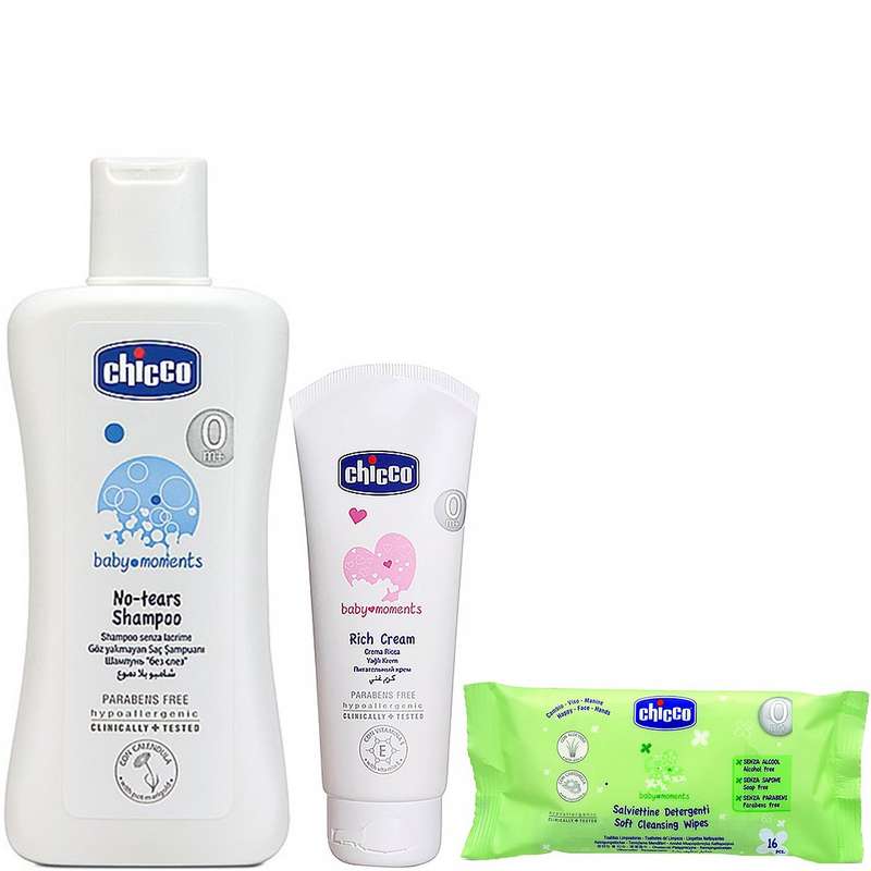 پک بهداشتی کودک چیکو سری Baby Moment  بسته 3 عددی