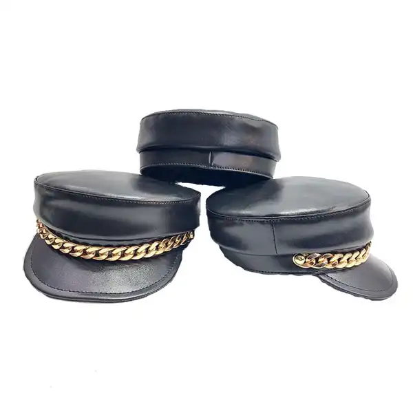 کلاه زنانه مدل چرمی زنجیری