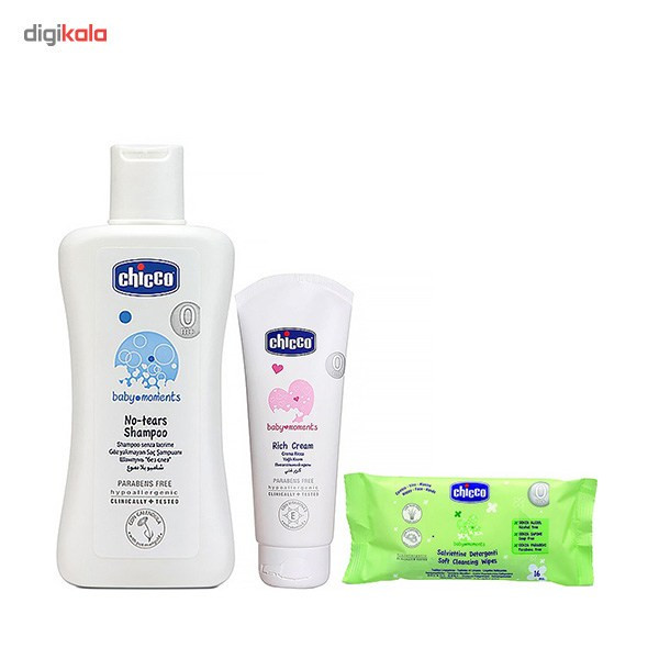 پک بهداشتی کودک چیکو سری Baby Moment  بسته 3 عددی