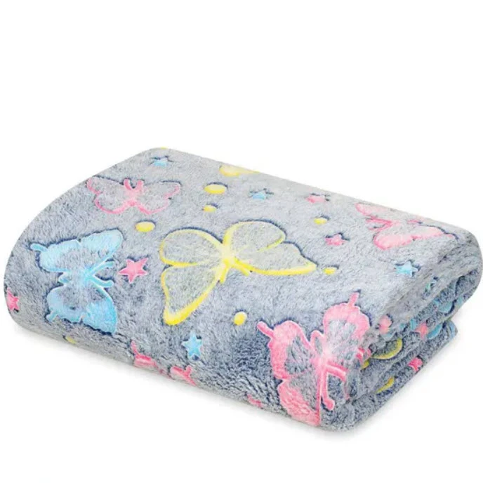 پتو مدل شبنما طرح پروانه سایز 145x185 سانتی متر