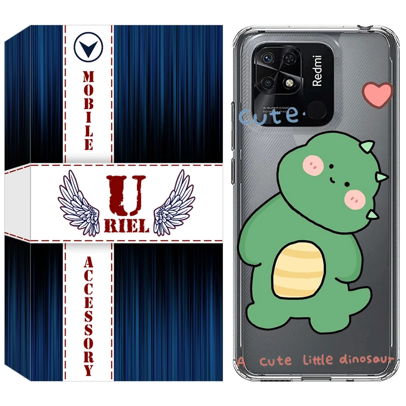 کاور یوریل مدل Clear کد 3 طرح دایناسور مناسب برای گوشی موبایل شیائومی Redmi 10C
