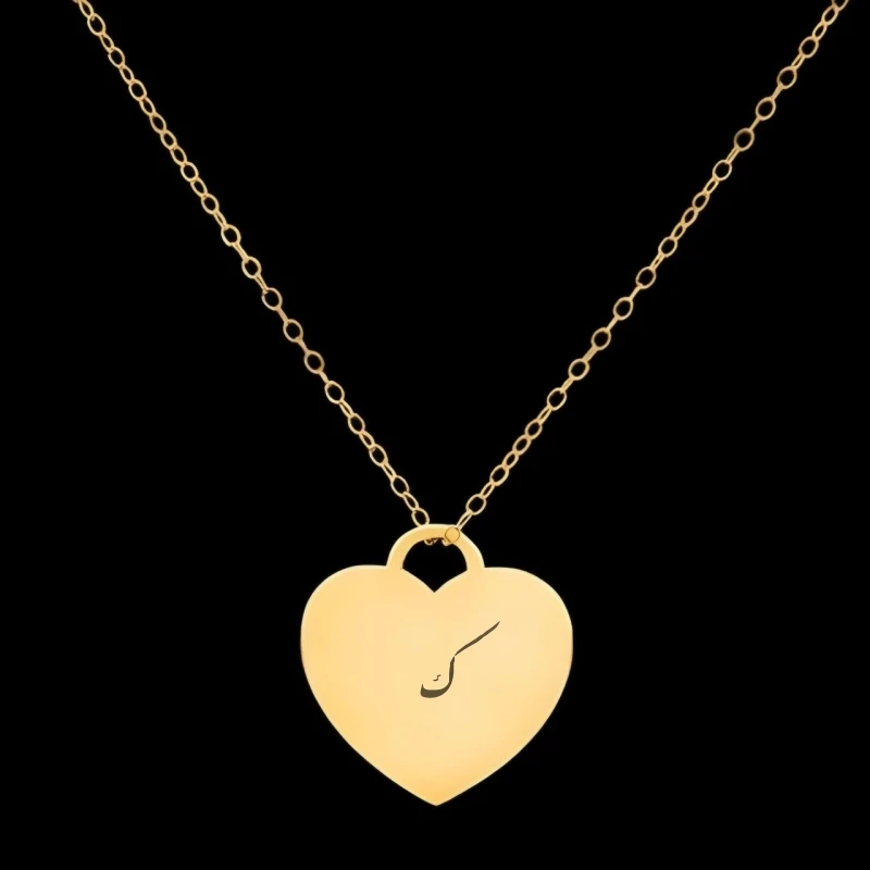 گردنبند طلا 18 عیار زنانه با زنجیر حلقه‌ای (فلامینگو) لیردا مدل حرف ک 129027