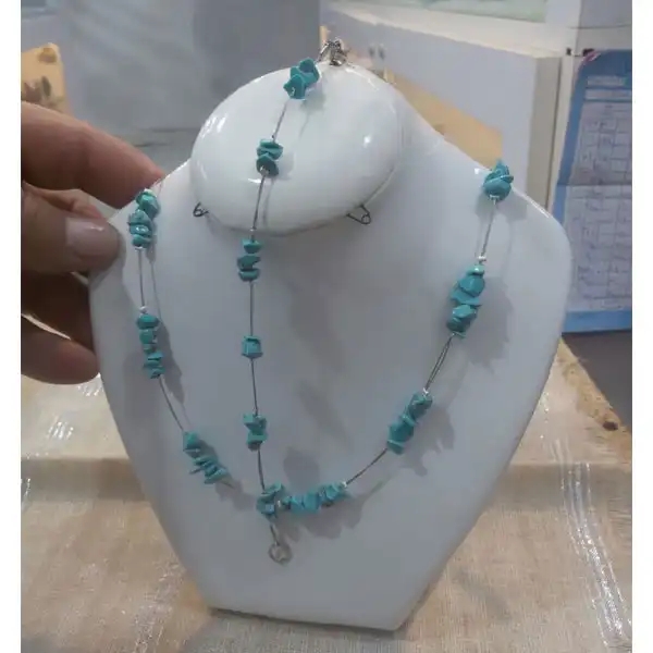 نیم ست زنانه مدل سنگ فیروزه