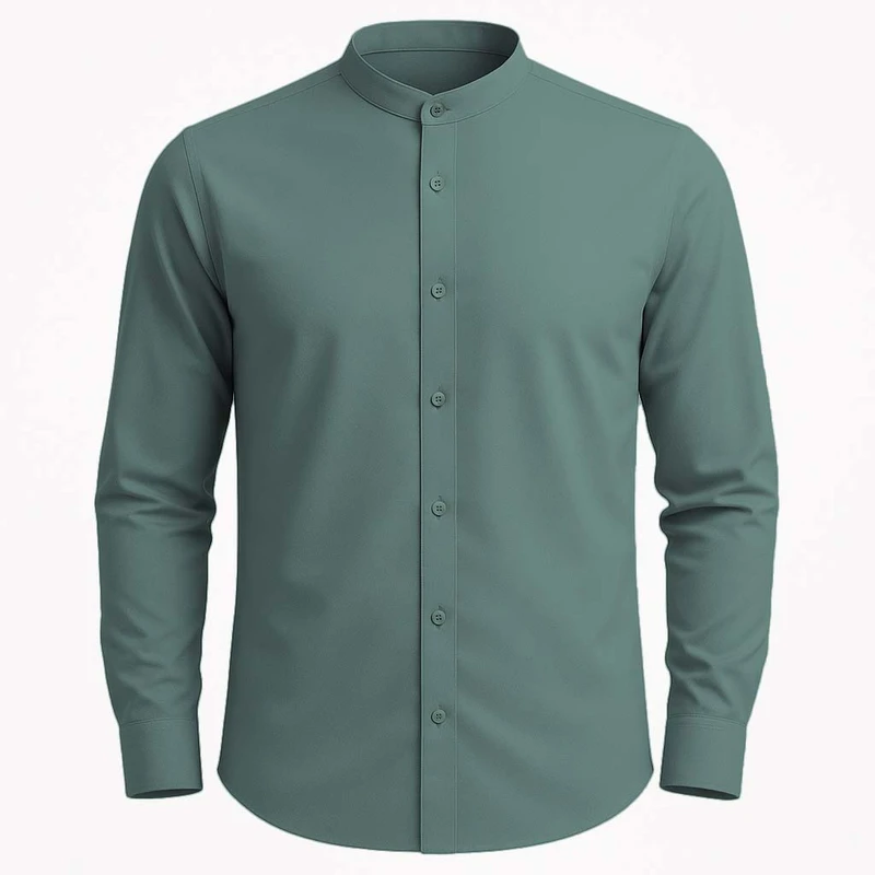 پیراهن آستین بلند یقه ایستاده مردانه ابراف مدل دیاکو کد PAS