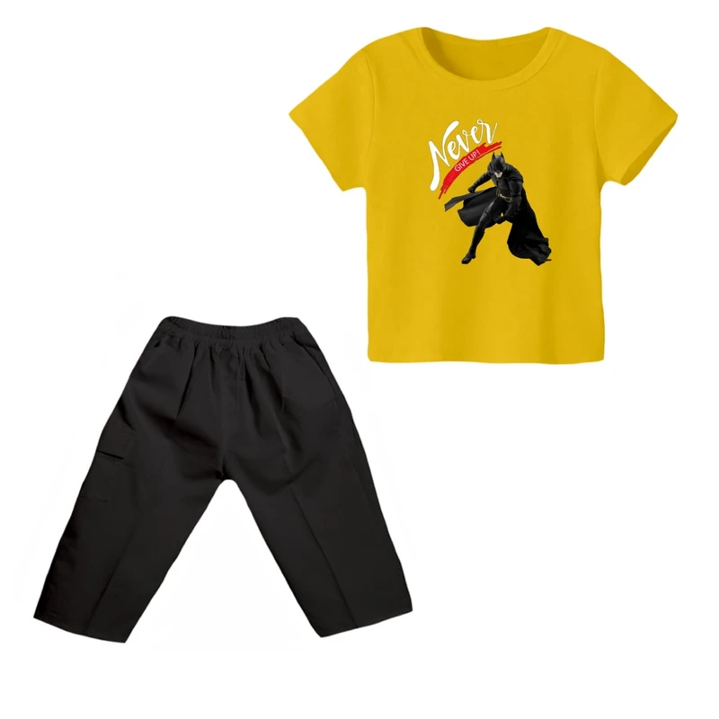 ست تی شرت و شلوارک پسرانه مدل بتمن کد ۳۵