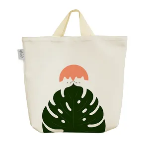 ساک خرید خندالو مدل گربه و برگ  کد H76