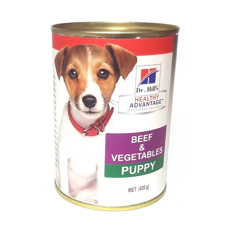 کنسرو غذای سگ پاپی دکتر هیلز مدل Beef وزن 420 گرم