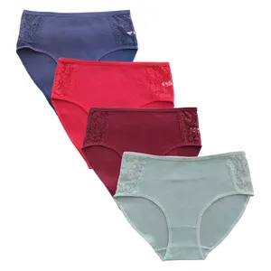 شورت زنانه مدل نخی طرح کبریتی مجموعه 4 عددی