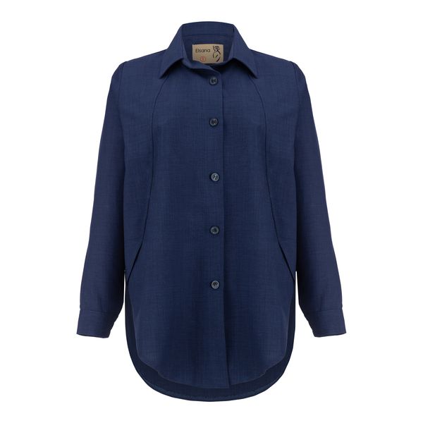 مانتو شومیزی زنانه السانا مدل گونای کد 221704 رنگ آبی تیره