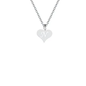 گردنبند نقره زنانه هایکا مدل قلب و حرف لاتین N کد n.ha2-242