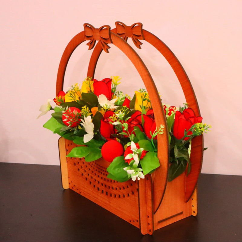 باکس گل مصنوعی مدل چوبی کد B80 باکس گل مصنوعی مدل چوبی کد B80