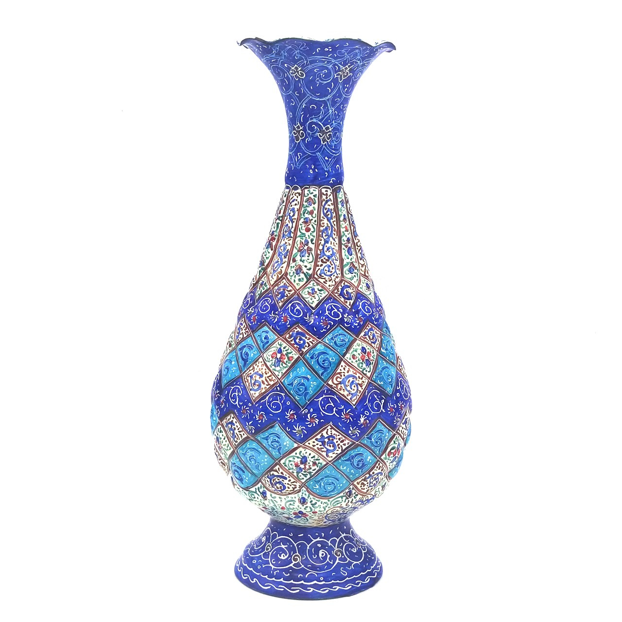 گلدان میناکاری مسی اثر شیرازی