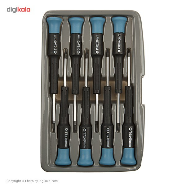 مجموعه 8 عددی پیچ گوشتی ساعتی پاورست مدل TH1008 مجموعه 8 عددی پیچ گوشتی ساعتی پاورست مدل TH1008