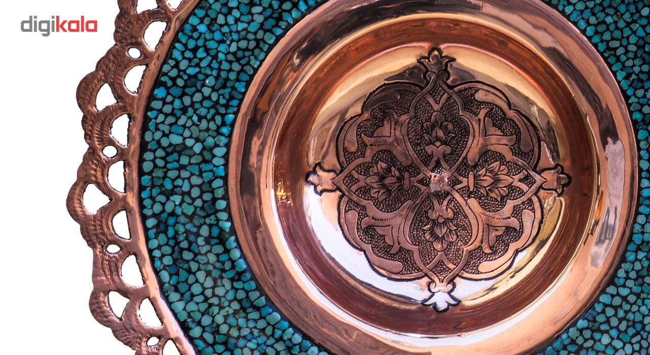 شیرینی خوری و گلدان فیروزه کوب مدل369446 مجموعه سه عددی گالری جعفری