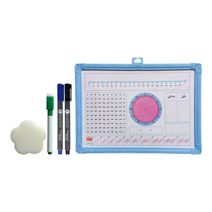 تخته وایت‌برد مدل آموزش ریاضی سایز 35x25x1 سانتی‌متر طرح کلاس اول دبستان به همراه ماژیک و تخته پاک کن بسته 5 عددی 