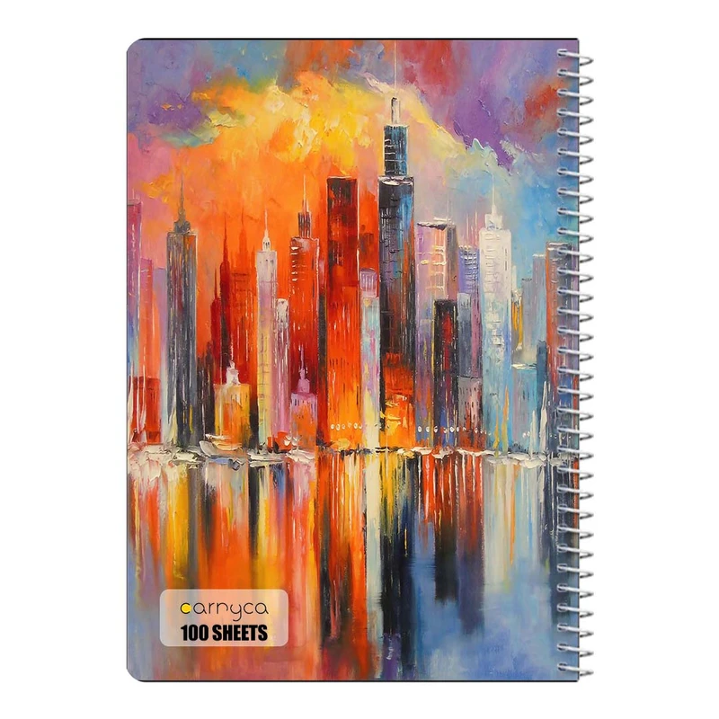 دفتر شطرنجی 100 برگ سیمی کارنیکا طرح نقاشی های آبرنگی Watercolor Paintings کد 87193