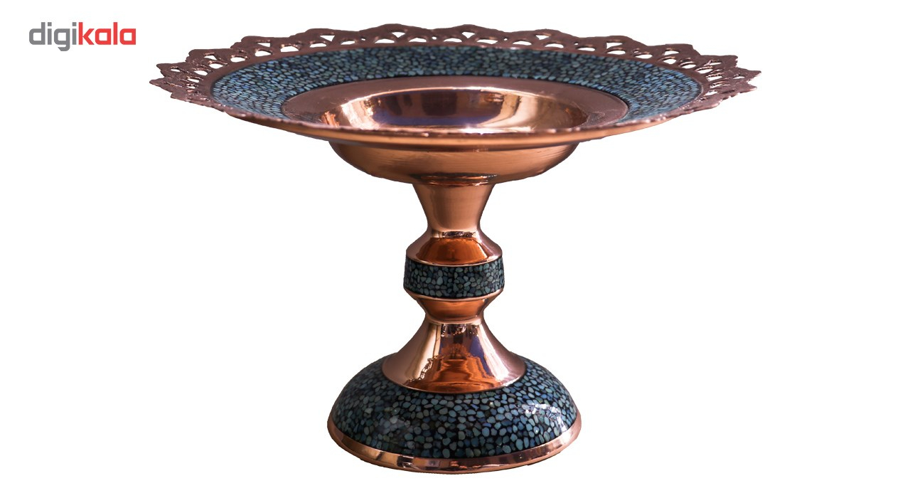 شیرینی خوری و گلدان فیروزه کوب مدل369446 مجموعه سه عددی گالری جعفری