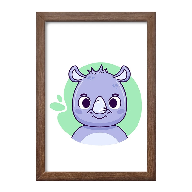 تابلو خندالو طرح کرگدن حیوانات بامزه کد 37157