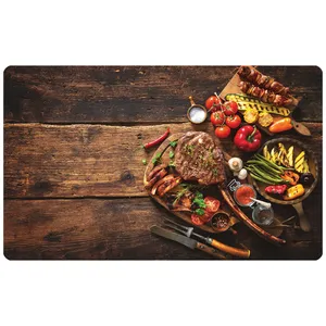  پادری طرح آشپزخانه مدل استیک گوشت m4-608 سایز 46x76 سانتی متر