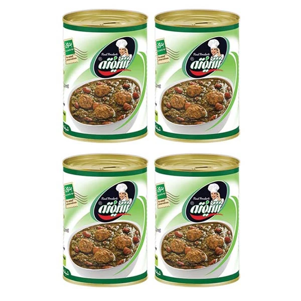 کنسرو خورشت قرمه سبزی با گوشت گیاهی شیفته - 370 گرم بسته 4 عددی