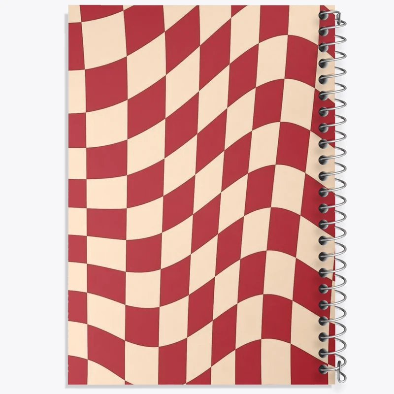 دفتر مشق 100 برگ خندالو طرح چهارخونه قرمز کد N2773