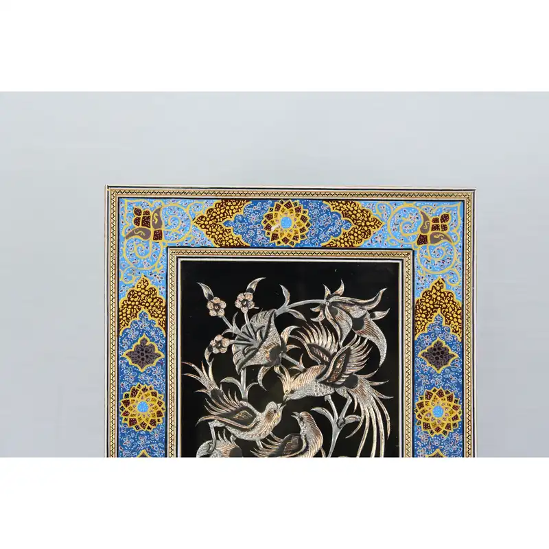 تابلو قلمزنی مدل گل و مرغ کد 303