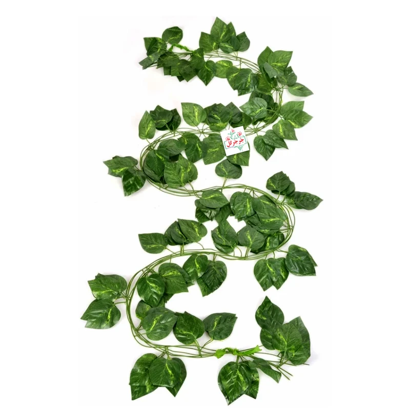 گل مصنوعی جُرجُرگل مدل ریسه برگ نخی پتوس بسته 6 عددی 