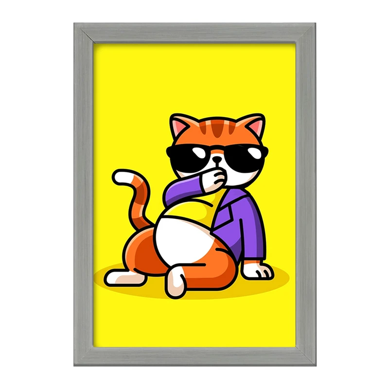تابلو خندالو طرح حیوانات بامزه گربه کد 28366
