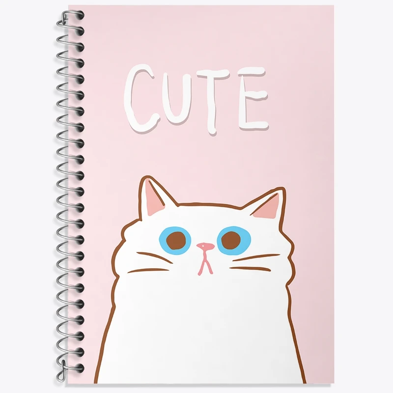 دفتر زبان 50 برگ خندالو مدل سه خط طرح گربه (Cat) کد N913