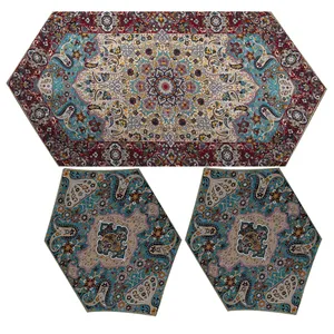 ست سه تکه رانر ترمه عدل کشمیر مدل کاشان k3