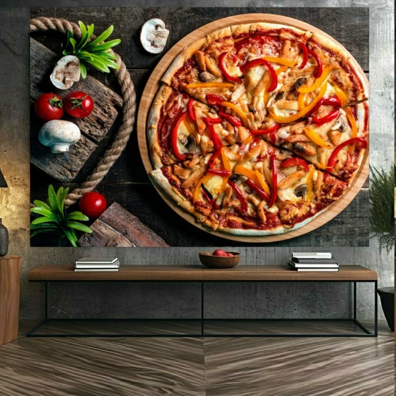 تابلو بوم طرح مخمل پیتزا مدل گوجه و فلفل کد BK23440