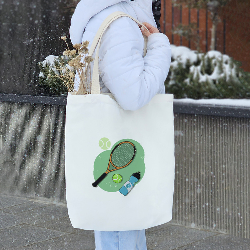 ساک خرید پارچه ای خندالو طرح تنیس مدل توت بگ کد 853