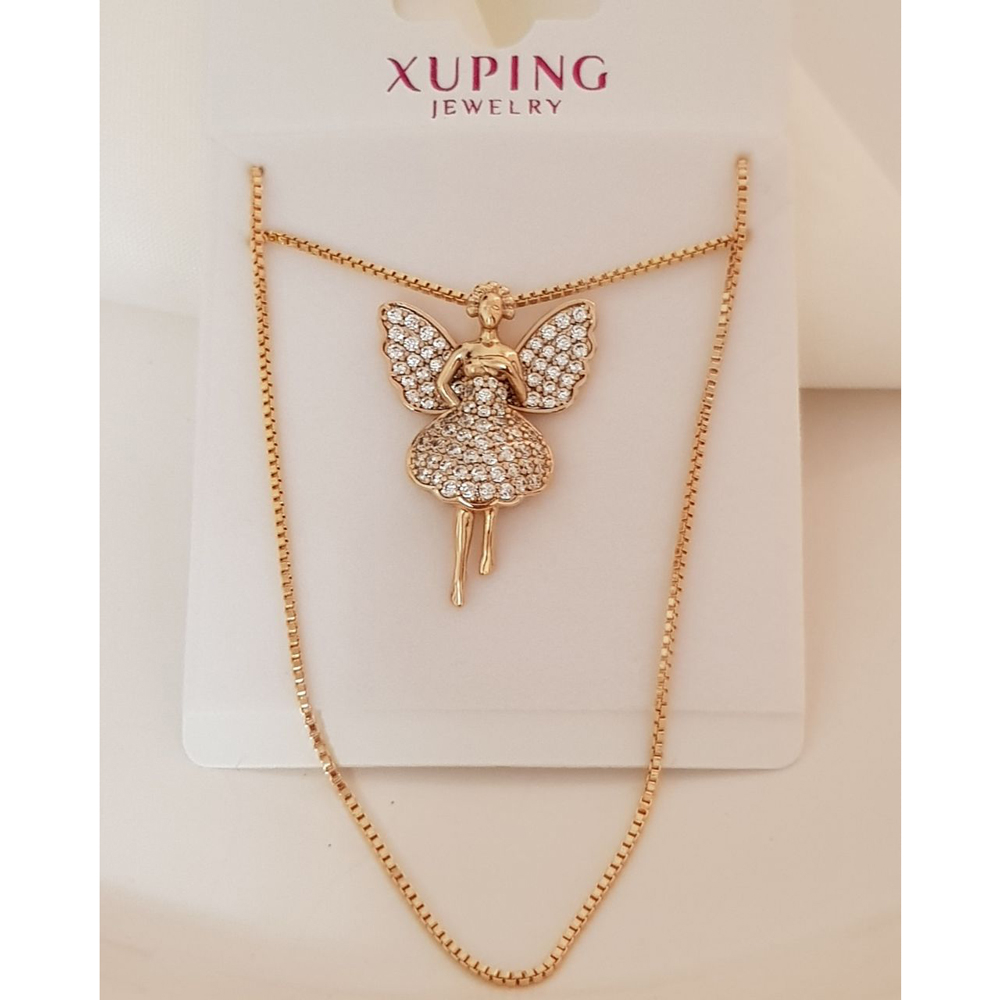 گردنبند زنانه ژوپینگ مدل فرشته نگین دار کد xp1231