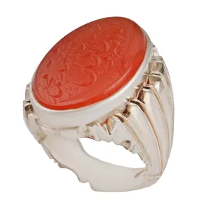 انگشتر نقره مردانه بازرگانی میلادی رکاب دست ساز استادکاوه خطاطی کد AM_2802