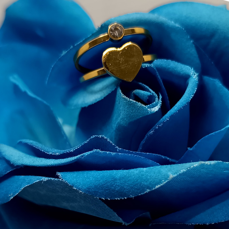 انگشتر زنانه طرح نگین و قلب کد RKH_1671