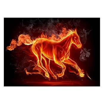 تابلو شاسی ونسونی طرح Fiery Horse سایز 30 × 40 سانتی متر