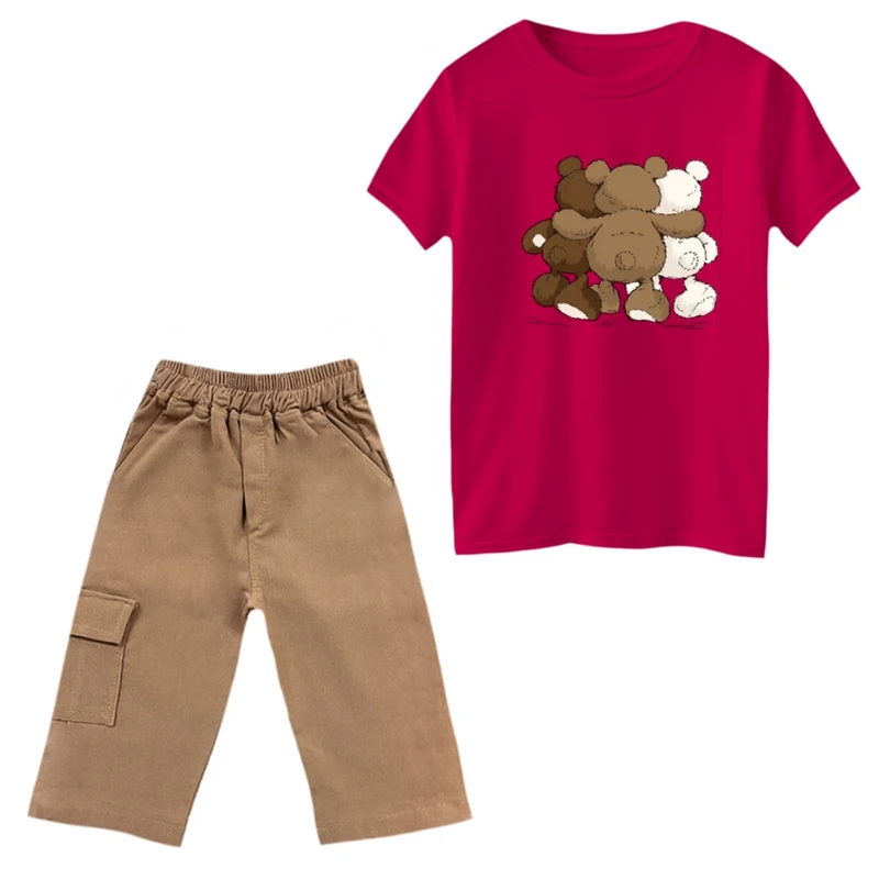 ست تی‌شرت و شلوارک پسرانه مدل سه خرس
