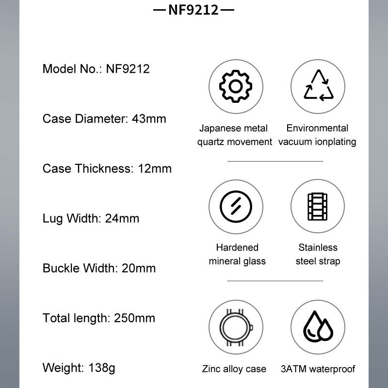 ساعت مچی عقربهای مردانه نیوی فورس مدل NF9212SGY ساعت مچی عقربهای مردانه نیوی فورس مدل NF9212SGY
