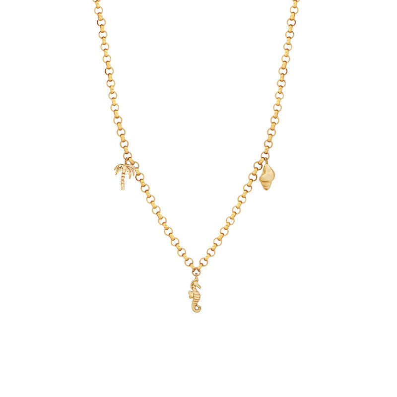 گردنبند طلا 18 عیار زنانه با زنجیر رولو الی گالری مدل رولو ظریف و اقیانوس