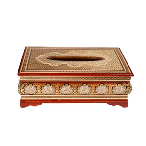 جعبه دستمال کاغذی خاتم کاری طرح نفیس