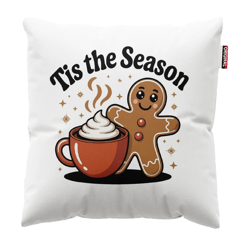 کوسن پاد آفرین مدل کریسمس طرح کوکی بیسکویتی کد PK402726 سایز 40*40 سانتی متر