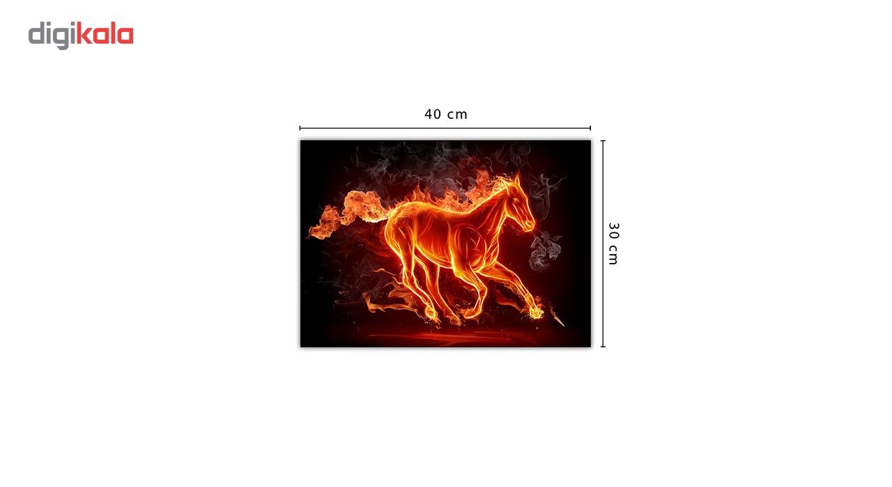 تابلو شاسی ونسونی طرح Fiery Horse سایز 30 × 40 سانتی متر main 1 2