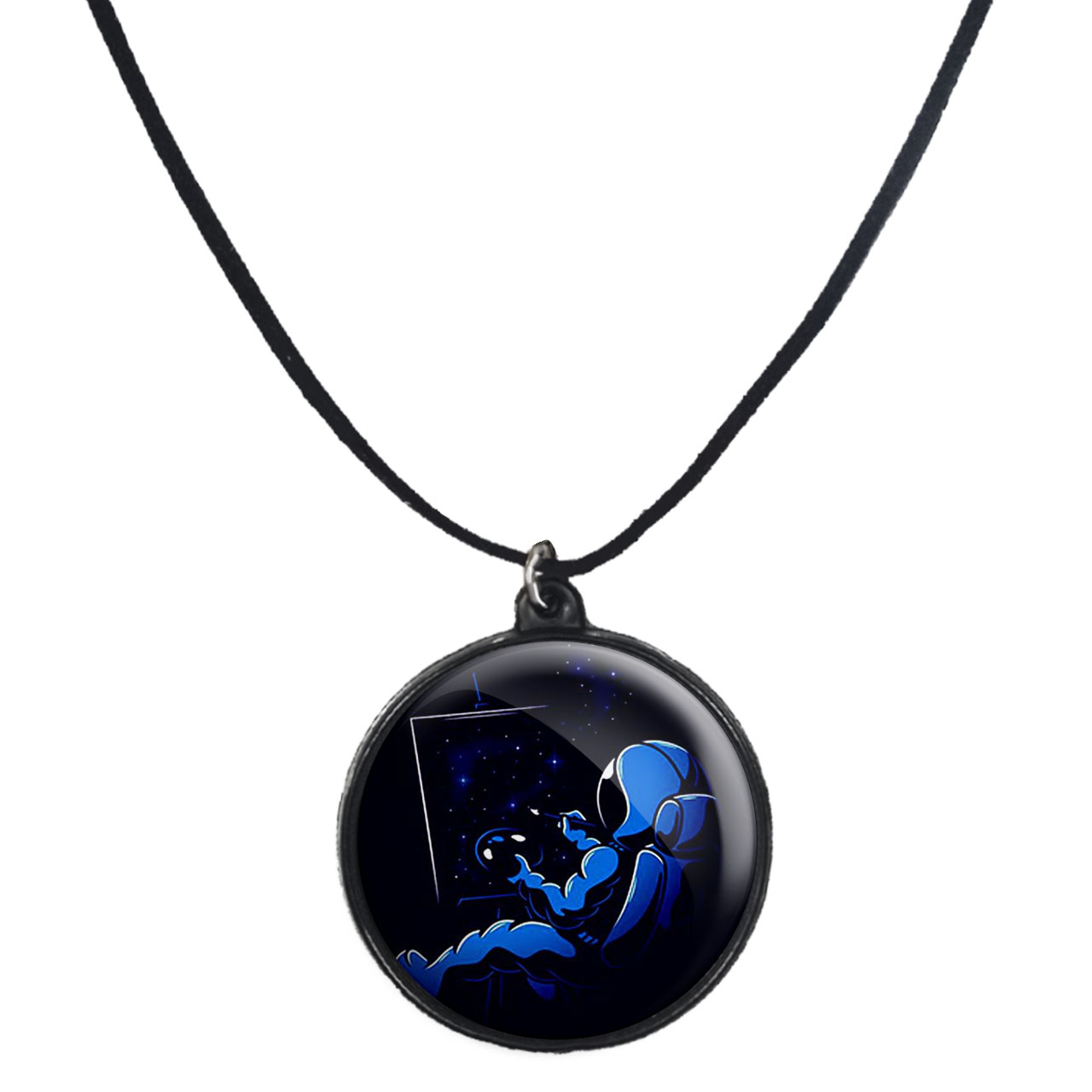 گردنبند پرمانه طرح فضانورد کد pmb.10428 مدل دو طرفه