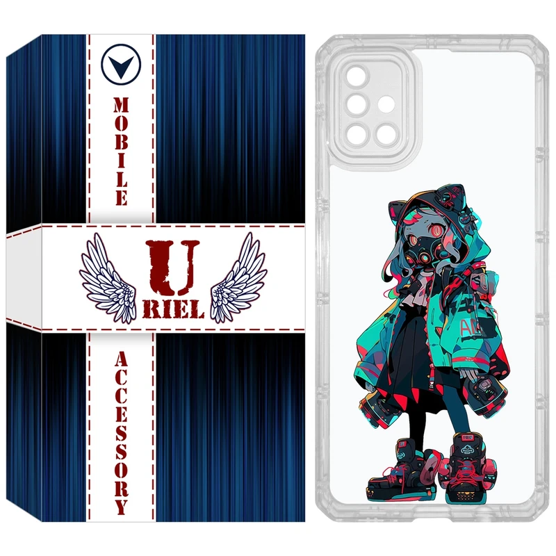 کاور یوریل مدل Clear کد 58 طرح دختر گربه ای مناسب برای گوشی موبایل سامسونگ Galaxy A51