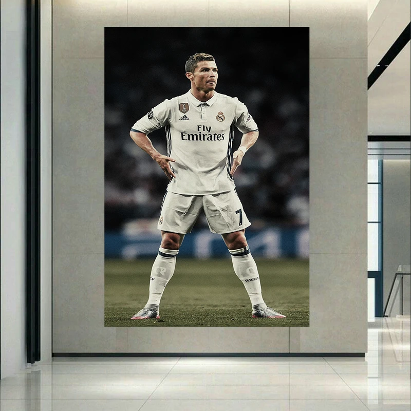تابلو بوم مخمل طرح رونالدو پیشگام فوتبال مدل دیپ کد AR304858