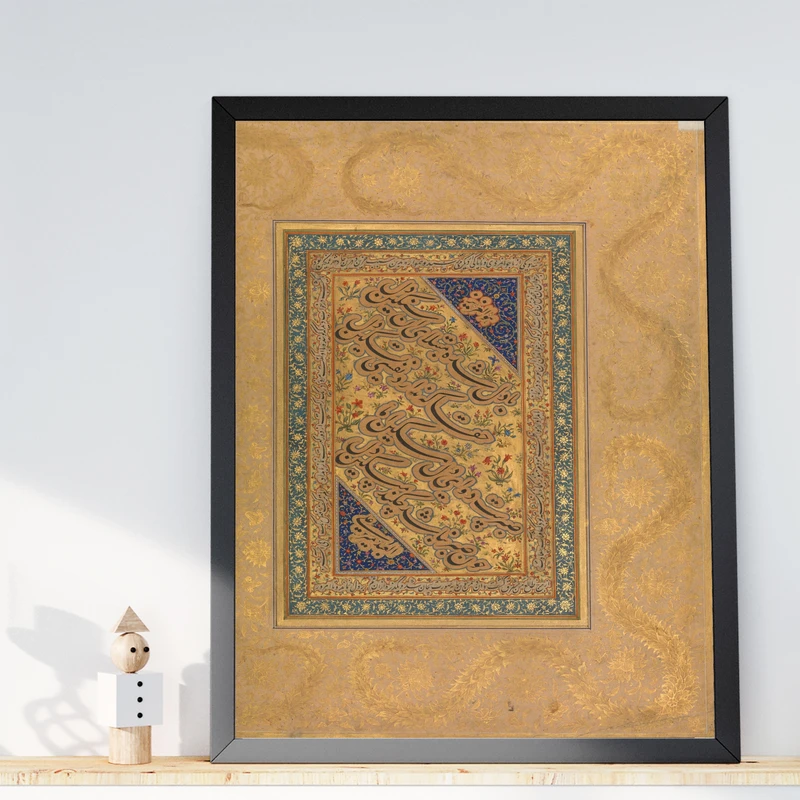 تابلو طرح حاجی حسین بخاری مدل G01008 فریم مشکی